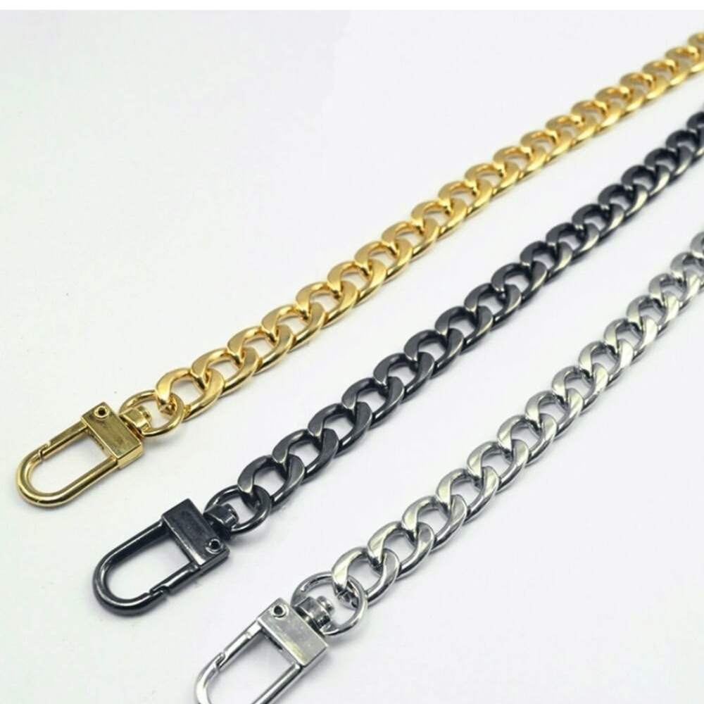 47" DIY Iron Flat Chain Strap Purse Chain Accessories Purse Straps BLACK - Picture 3 of 3